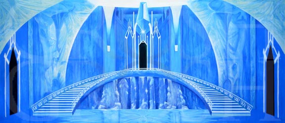 Frozen Ice Castle Interior Backdrop Projection