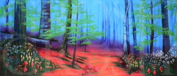Enchanted Forest with Pink Floor Backdrop Projection