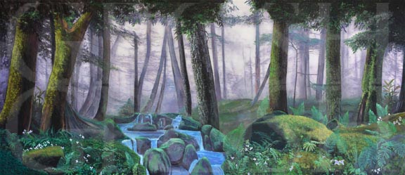 Forest with Stream Backdrop Projection