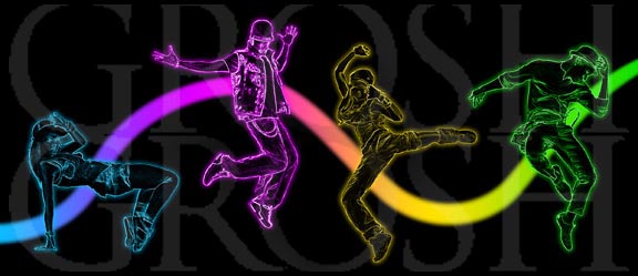 Neon Dancers Backdrop Projection - Dance