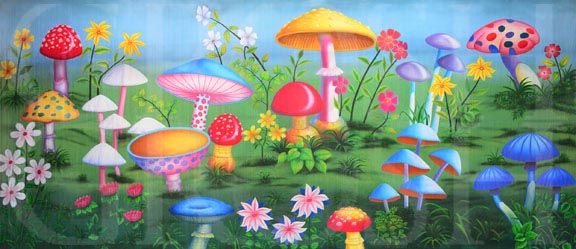 Alice in Wonderland Giant Mushrooms