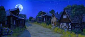 Brigadoon village at night