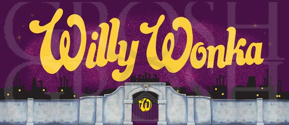 Charlie and the Chocolate Factory Willy Wonka Show Curtain Backdrop Projection