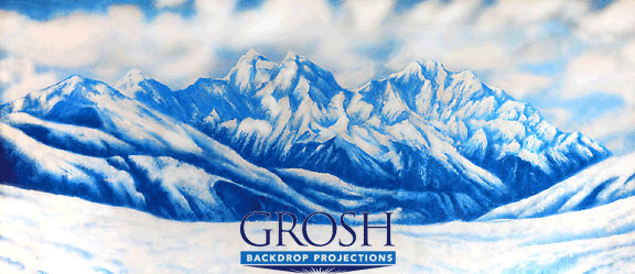 Frozen Mountain Landscape Backdrop Projection