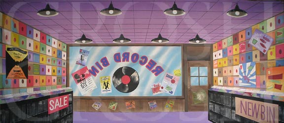 Hairspray Record Store Backdrop Projection