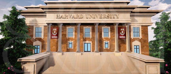 Legally Blonde Harvard University backdrop projection