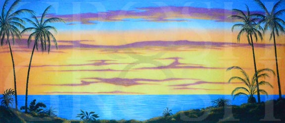 Mamma Mia Tropical Beach at Sunset