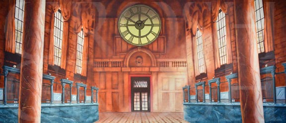 Mary Poppins Bank Interior Backdrop Projection