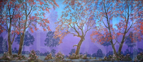 Mary Poppins Night Forest Backdrop Projection