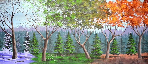 Seasonal Forest Backdrop Projection