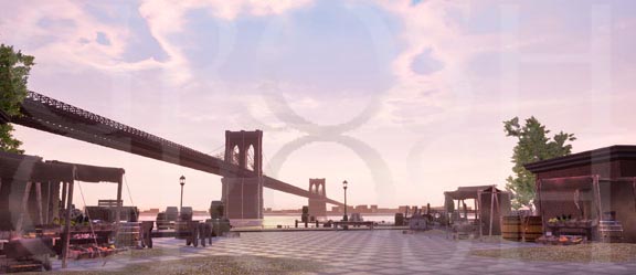 West Side Story Brooklyn Bridge Backdrop Projection